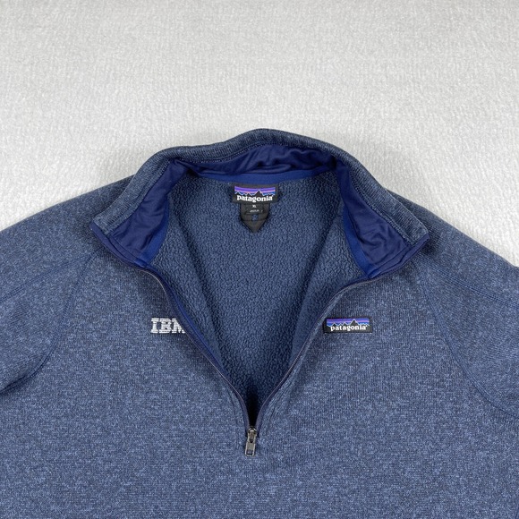 Patagonia Better Sweater Womens XL Blue Ladies 1/4 Zip‎ Fleece Pullover IBM Logo - Picture 3 of 16